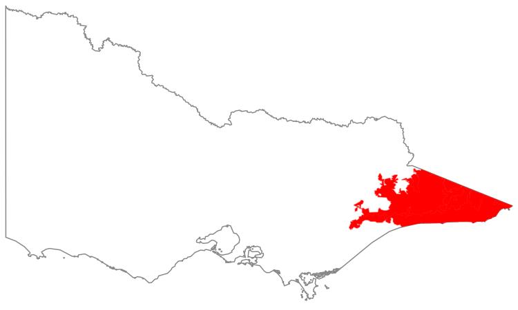 Natural region map: East Gippsland